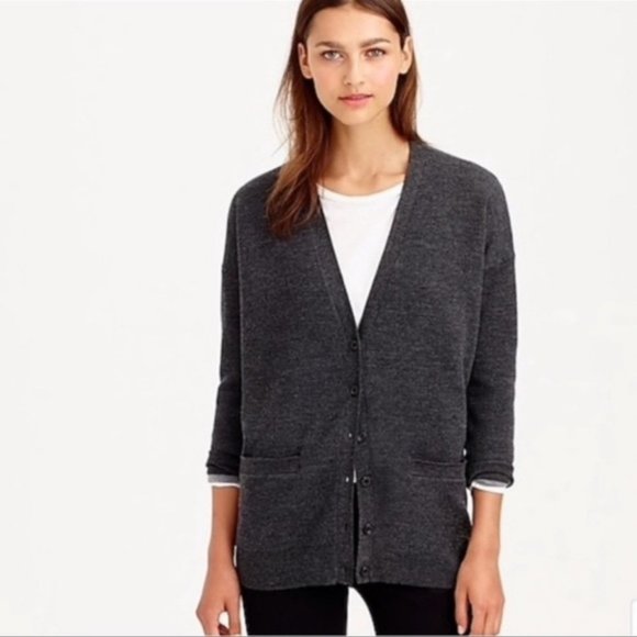 J. Crew Sweaters - J. Crew Merino Wool Blend Button Front Cardigan with Pockets